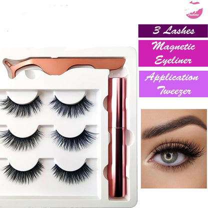 3 Pairs Magnetic Eyelashes Set