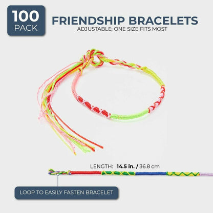 100 Pieces Handmade Braid Friendship Bracelets