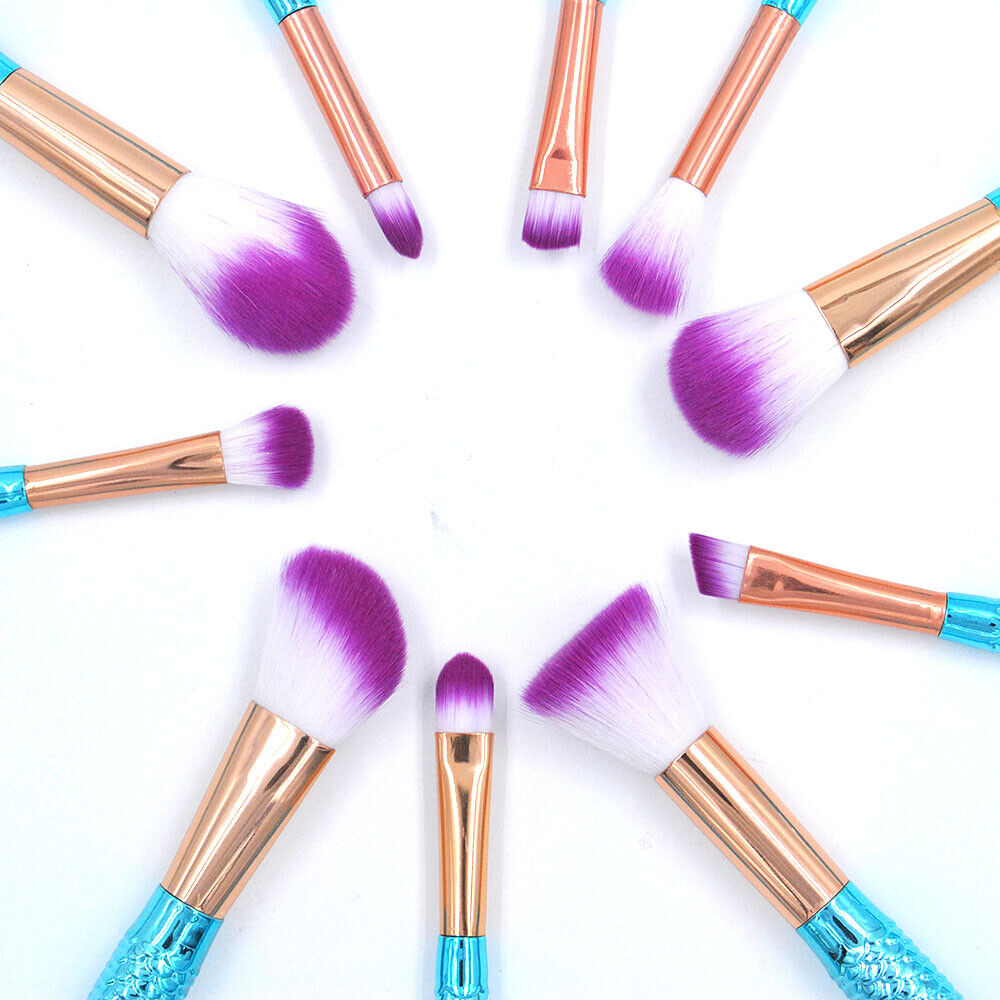 10Pcs Mermaid Makeup Brushes