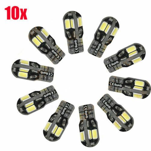 10pcs LED T10 194 168 W5W Canbus White Dome License