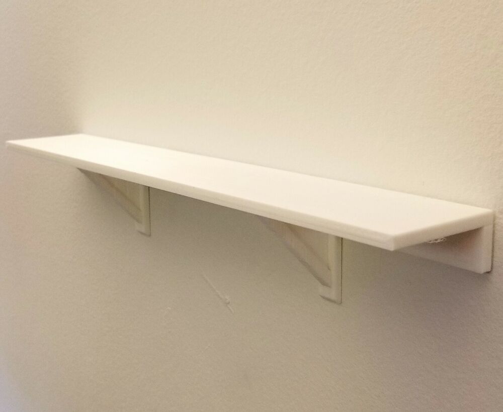 12" x 2" White Wall Shelf