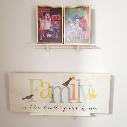 12" x 2" White Wall Shelf