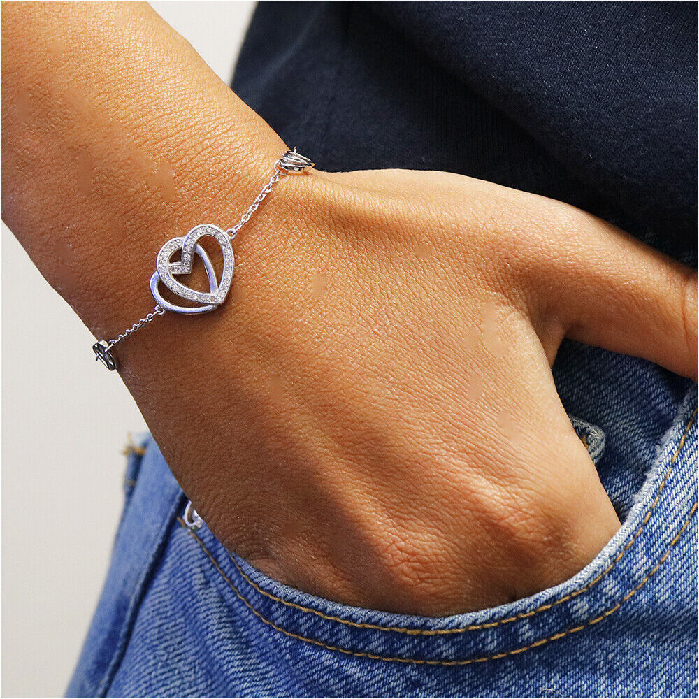 18k White Gold Plated Charm Bracelet