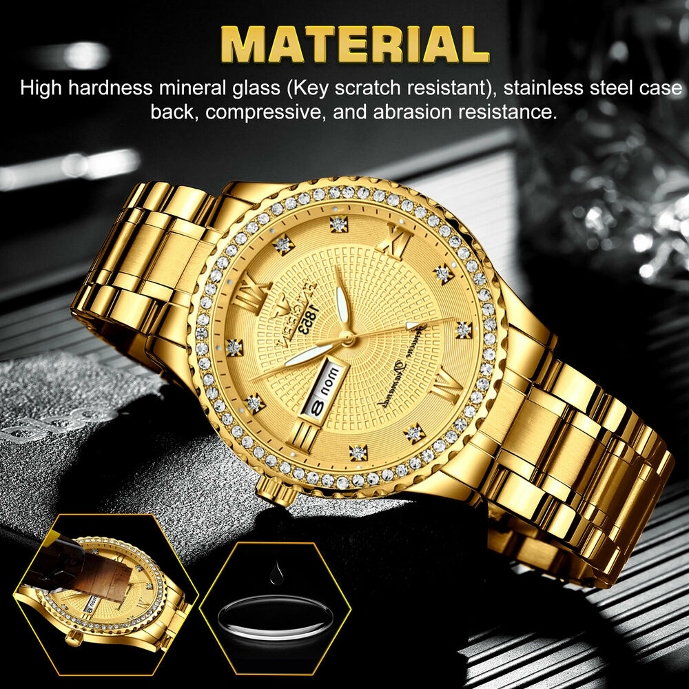 Waterproof Gold Men's Watch