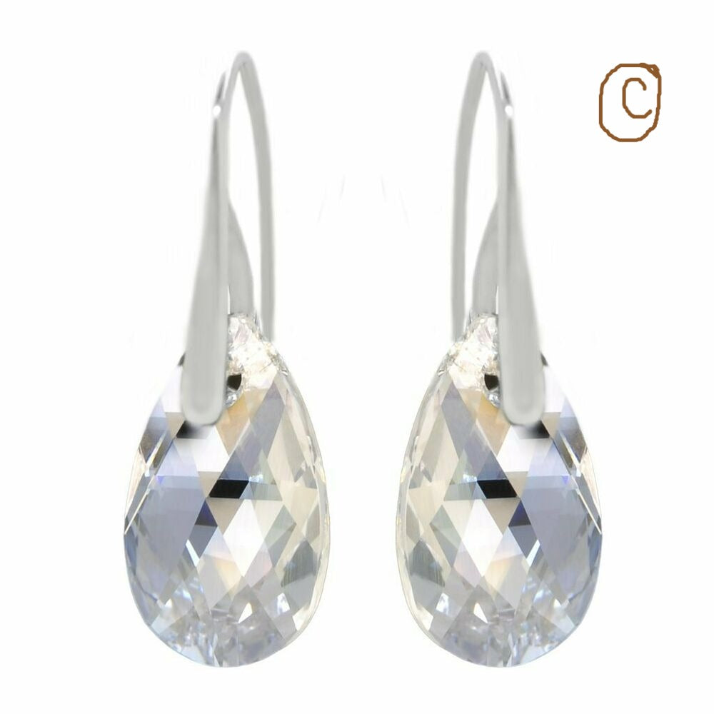 Silver & Aurora Borealis Made with Elements Crystal Earrings-style 2