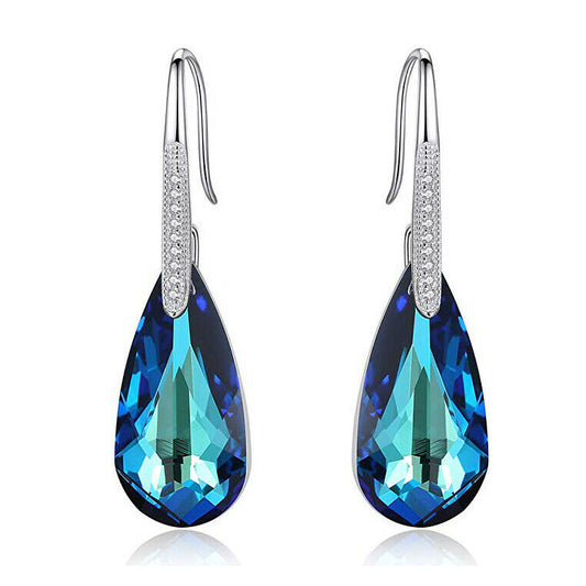 Silver & Aurora Borealis Made with Elements Crystal Earrings