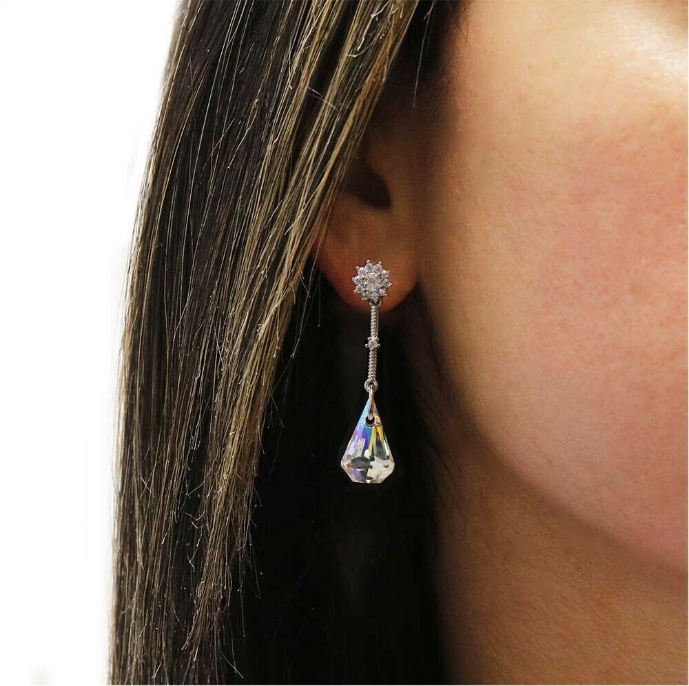 Aurora Borealis Crystal Drop Earrings