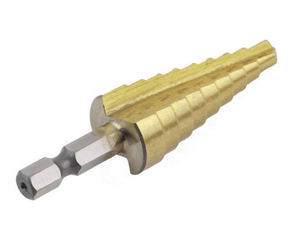 3Pcs Drill Bit Set Titanium Nitride Coated Steel Step Quick Change 1/4 Shank HSS