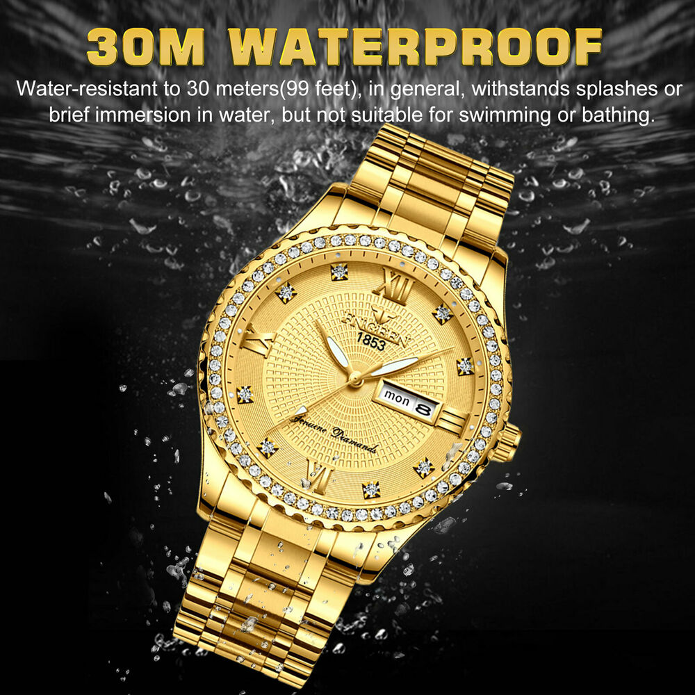 Waterproof Gold Men's Watch