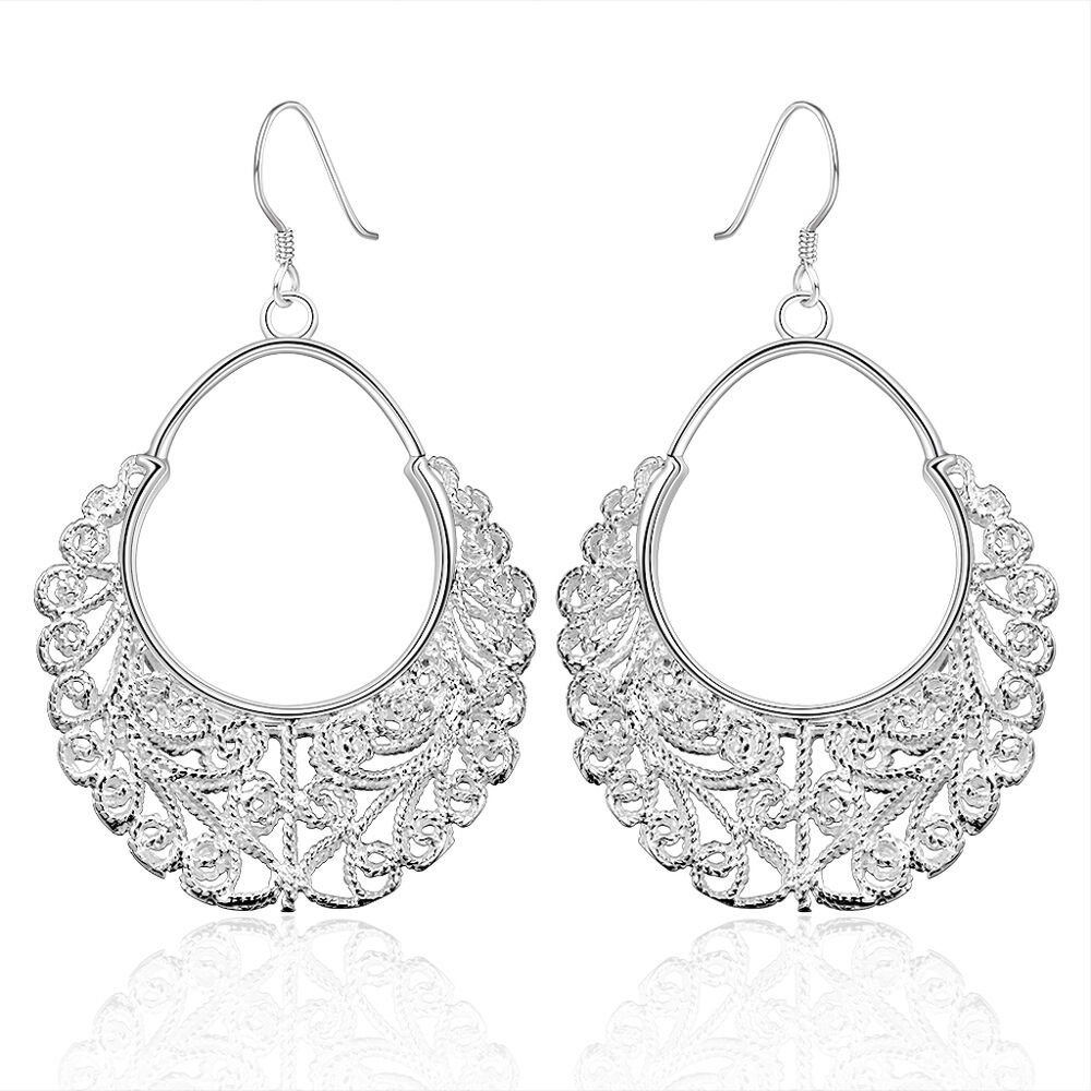 925 Sterling Silver Hoop Pierced Earrings