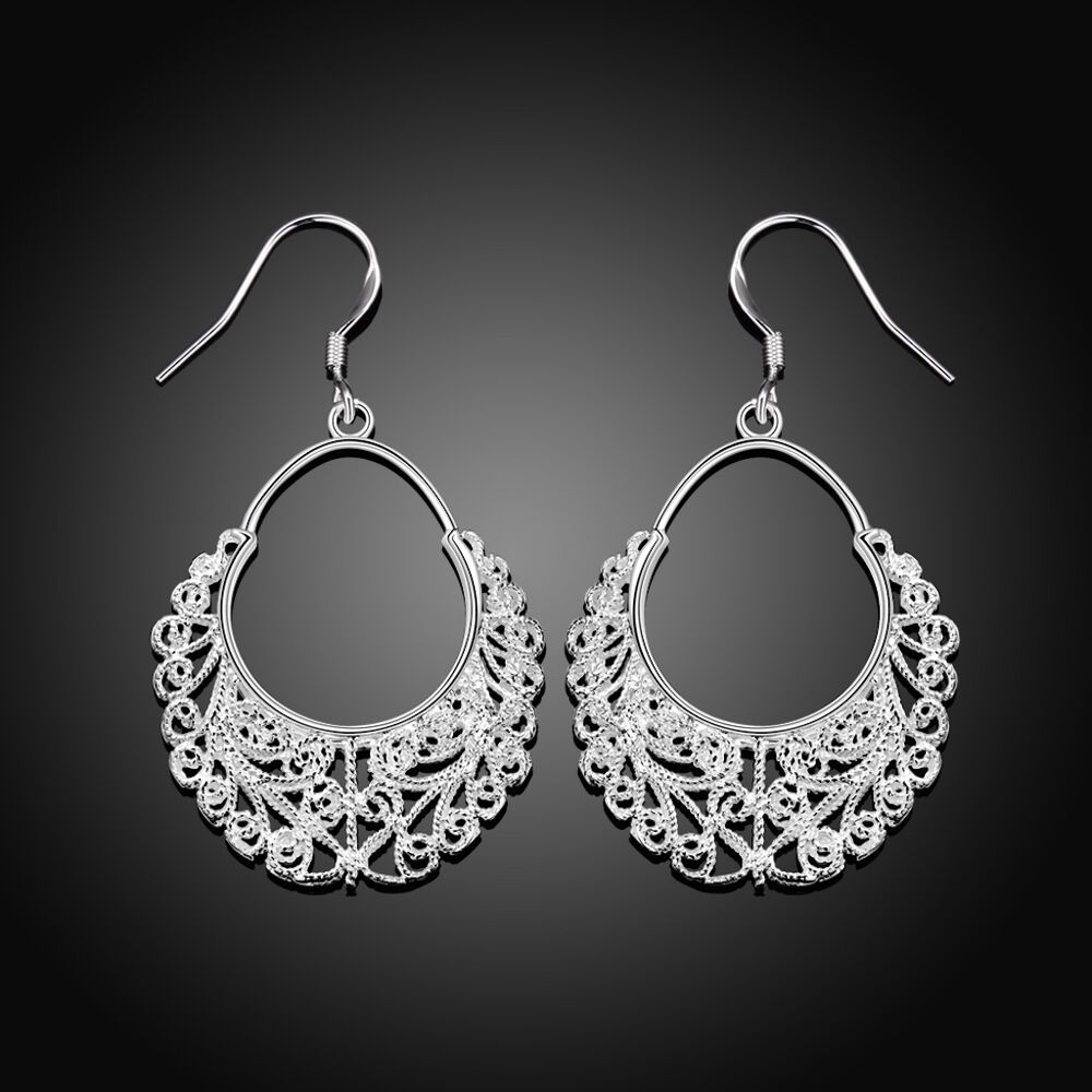 925 Sterling Silver Hoop Pierced Earrings