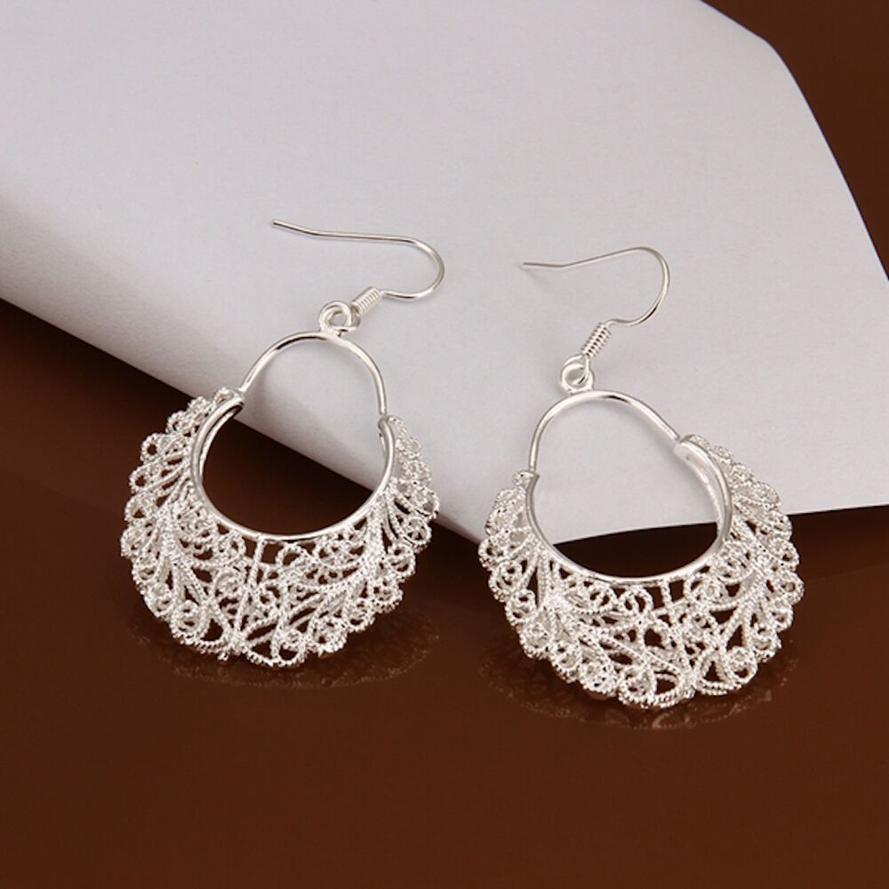 925 Sterling Silver Hoop Pierced Earrings