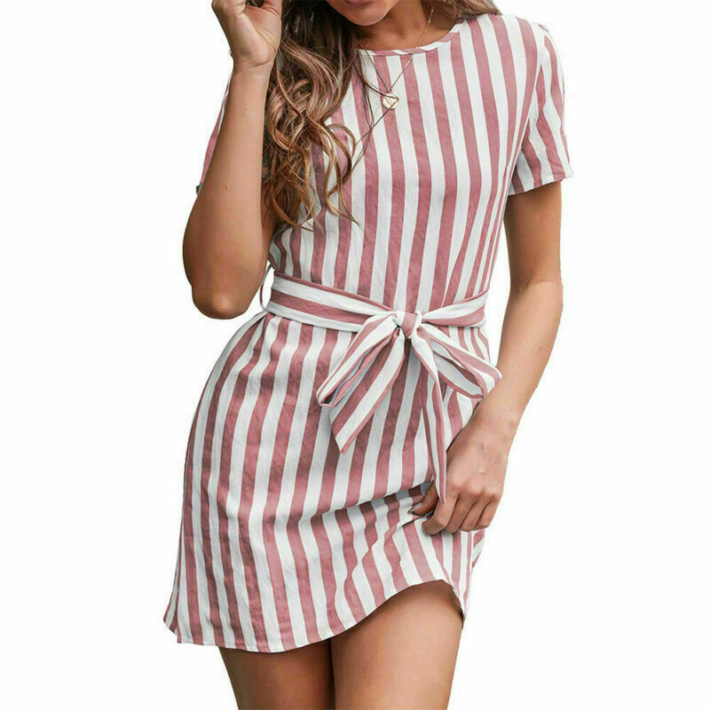 Women's Striped Mini Bodycon Dress