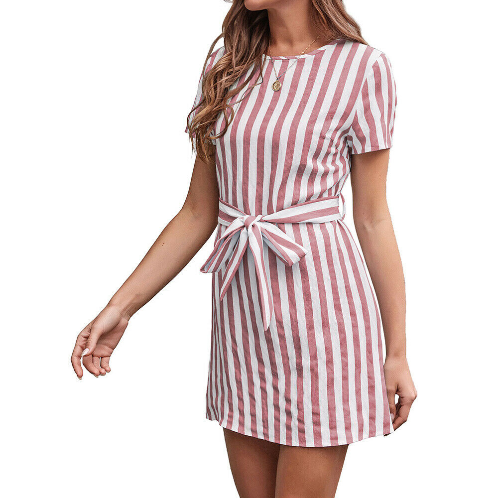 Women's Striped Mini Bodycon Dress