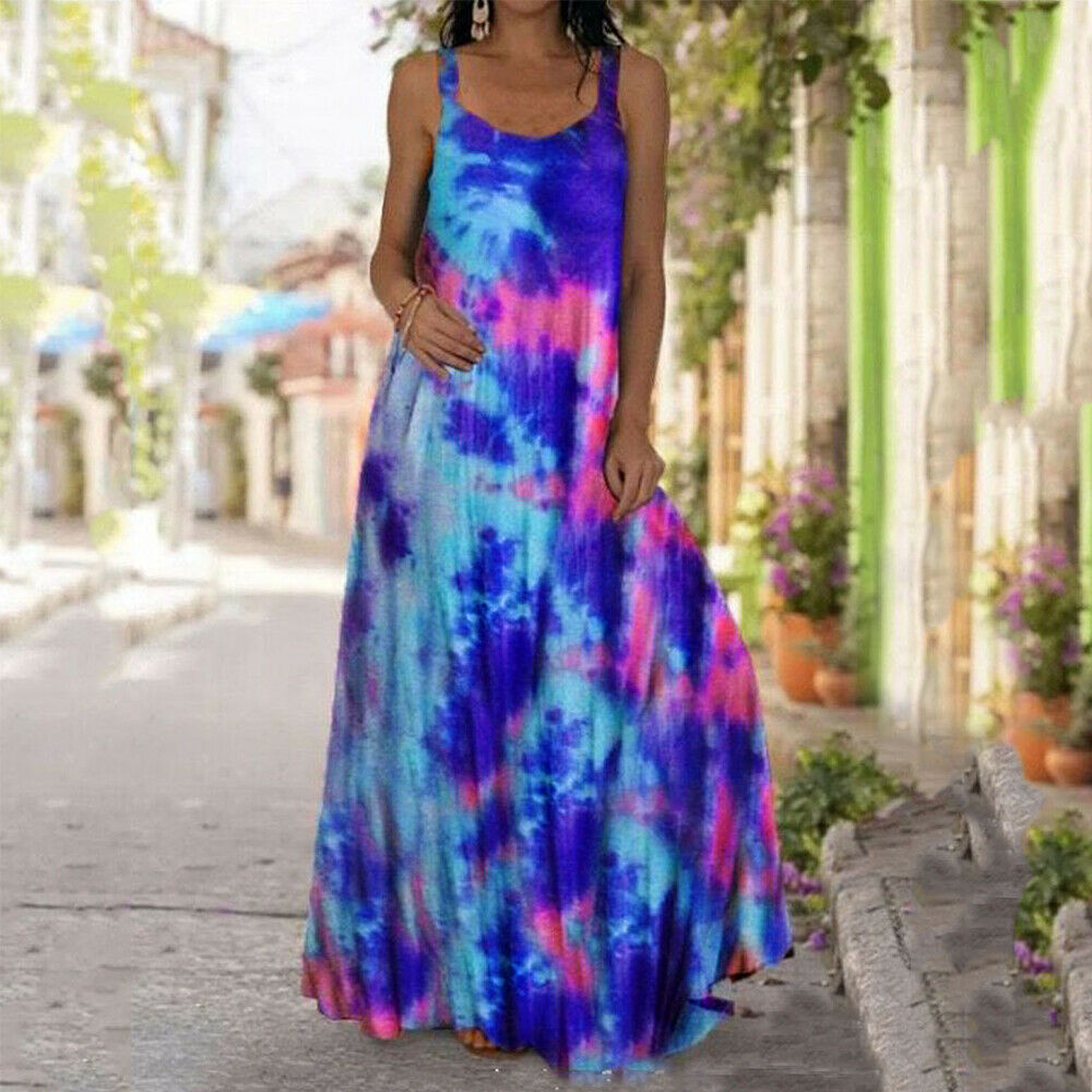 Casual Printed Boho Long Beach Dress