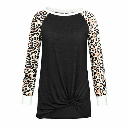 Women's Leopard Casual Long Sleeve Tops