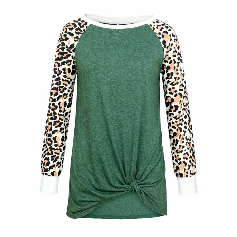 Women's Leopard Casual Long Sleeve Tops