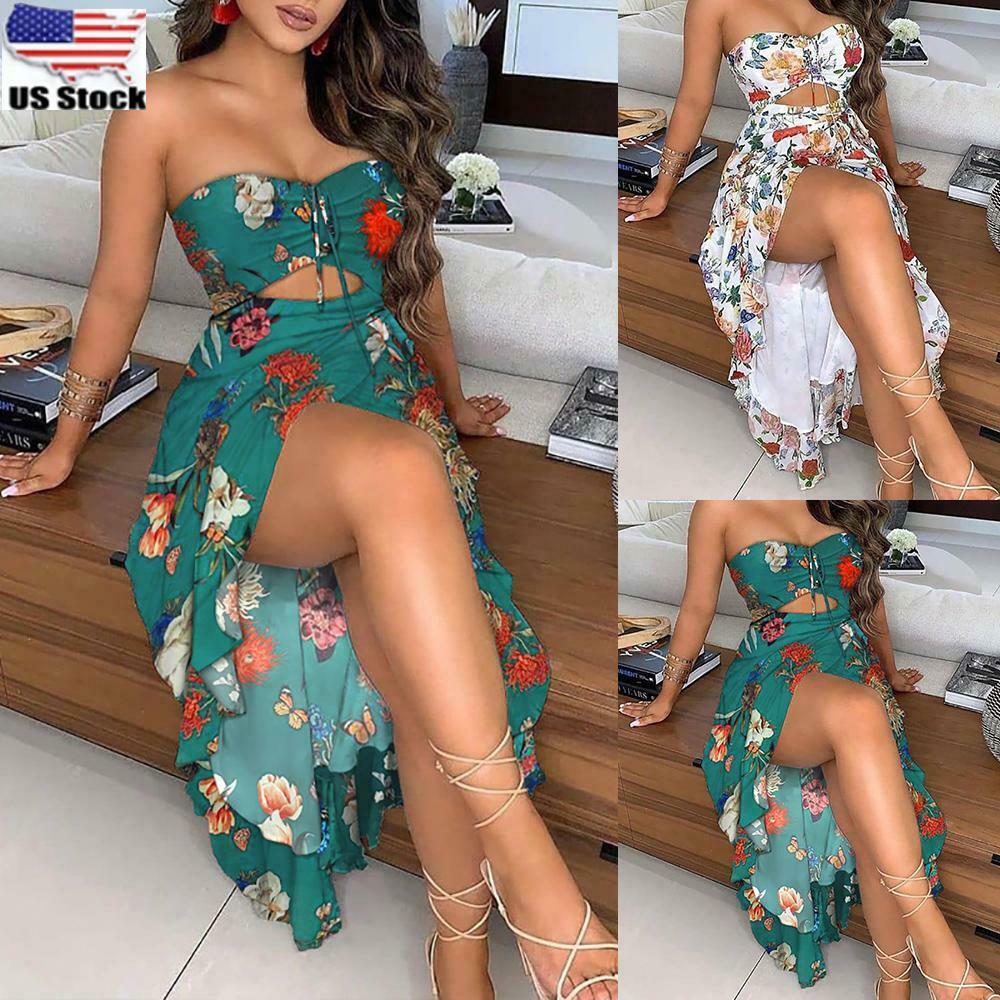 Women's Sleeveless Floral Long Maxi Dress