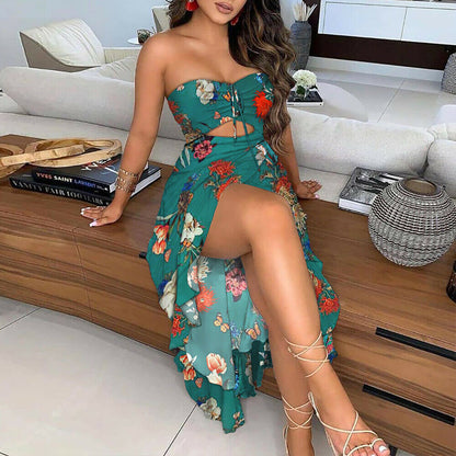 Women's Sleeveless Floral Long Maxi Dress