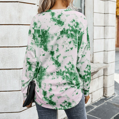 Women's Tie Dye Long Sleeve Pullover Shirt