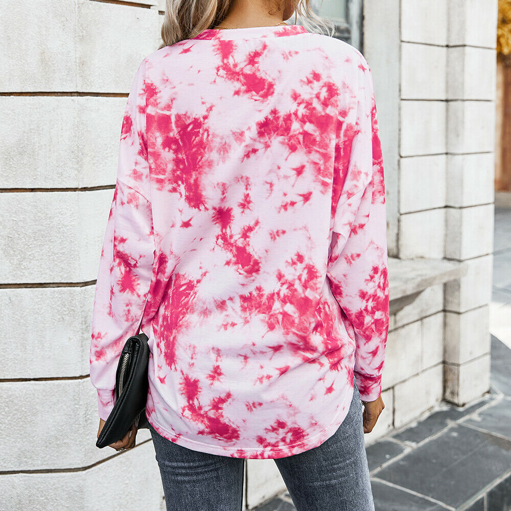 Women's Tie Dye Long Sleeve Pullover Shirt