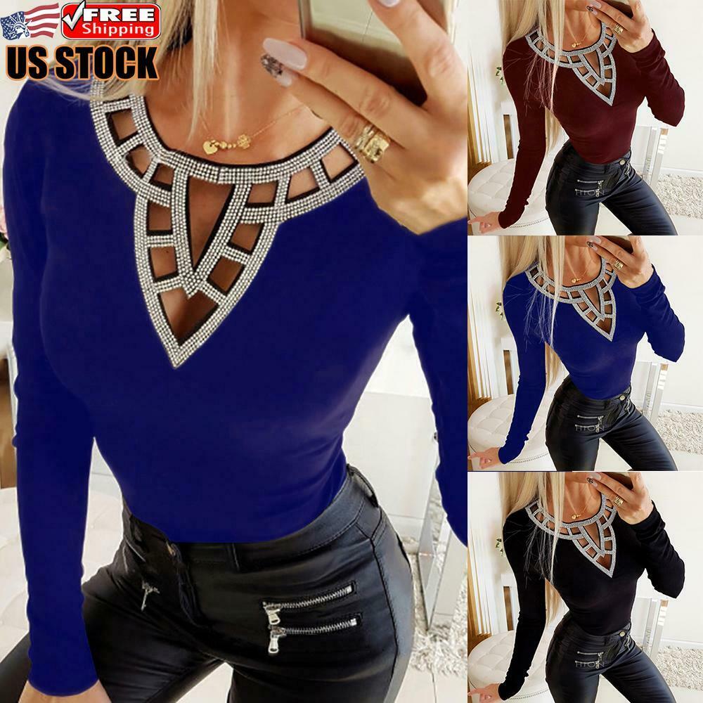 Slim Fit Long Sleeve T-shirt Blouse Tee