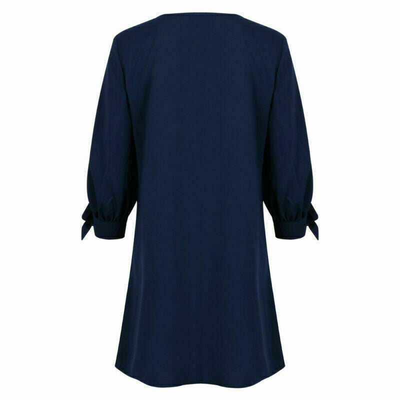 Women's Solid Long Sleeve Shirt Dress