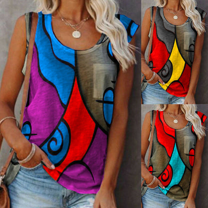 Women's Printed Sleeveless Vest Tank Tops