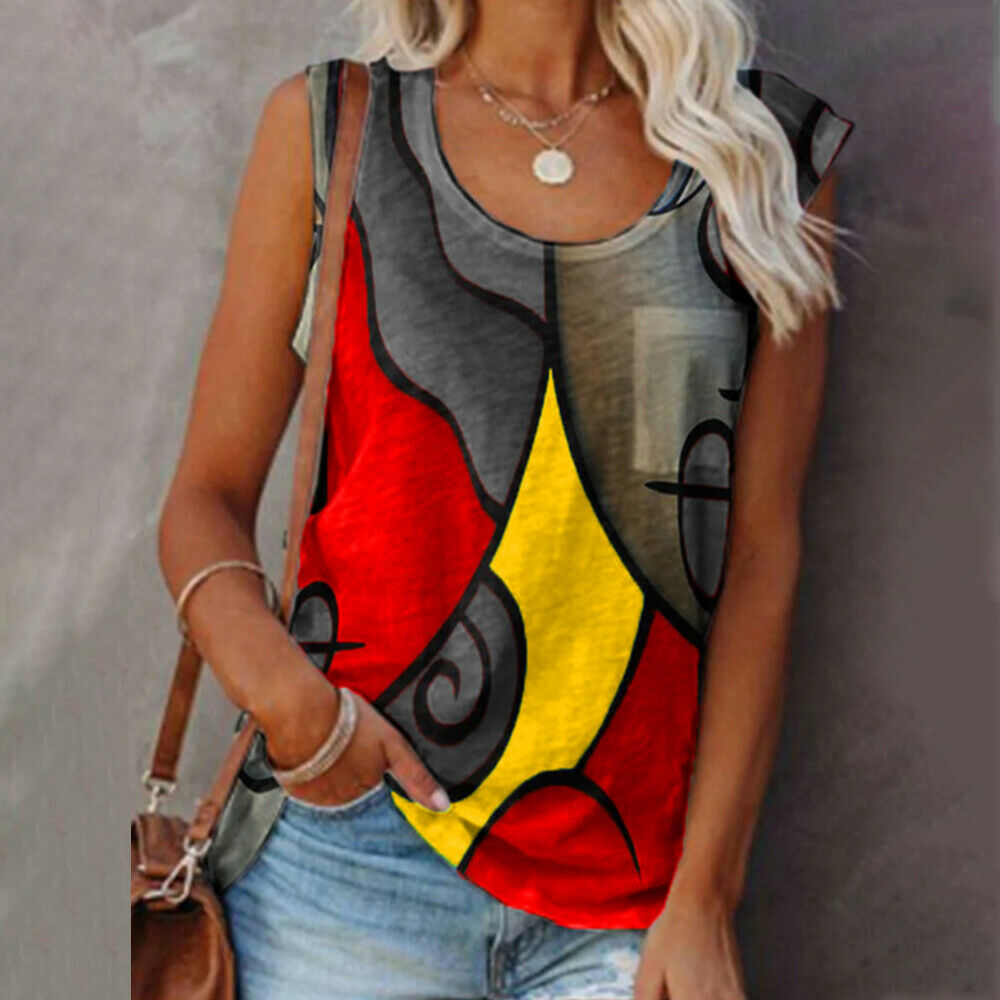 Women's Printed Sleeveless Vest Tank Tops