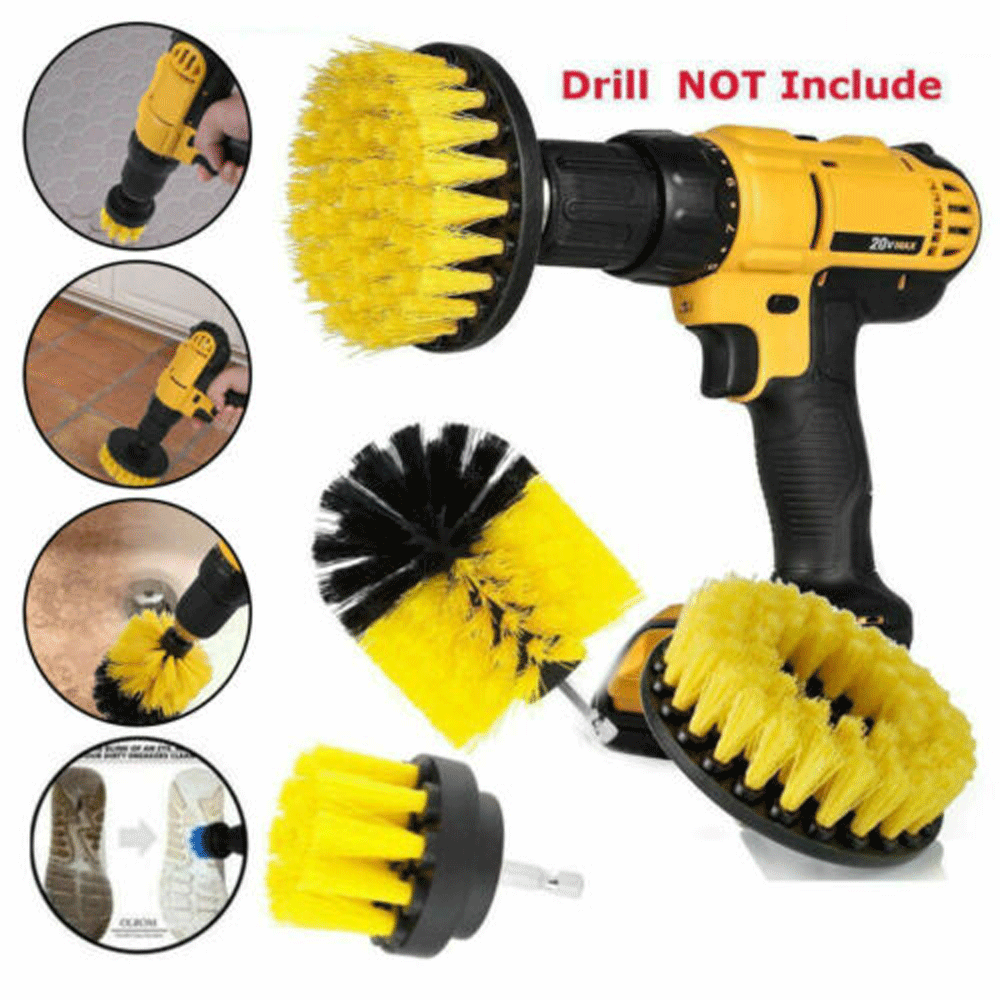 Drill Brushes Set 3pcs Tile Grout Power Scrubber Cleaner