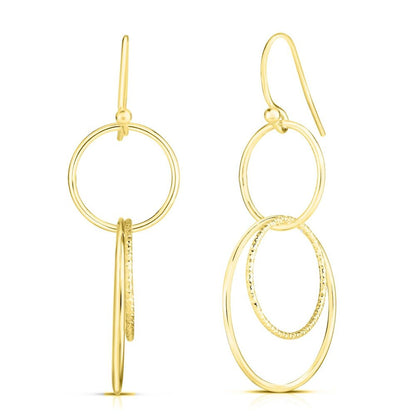 Italian .925 Sterling Silver Round Hoop Hook Earrings