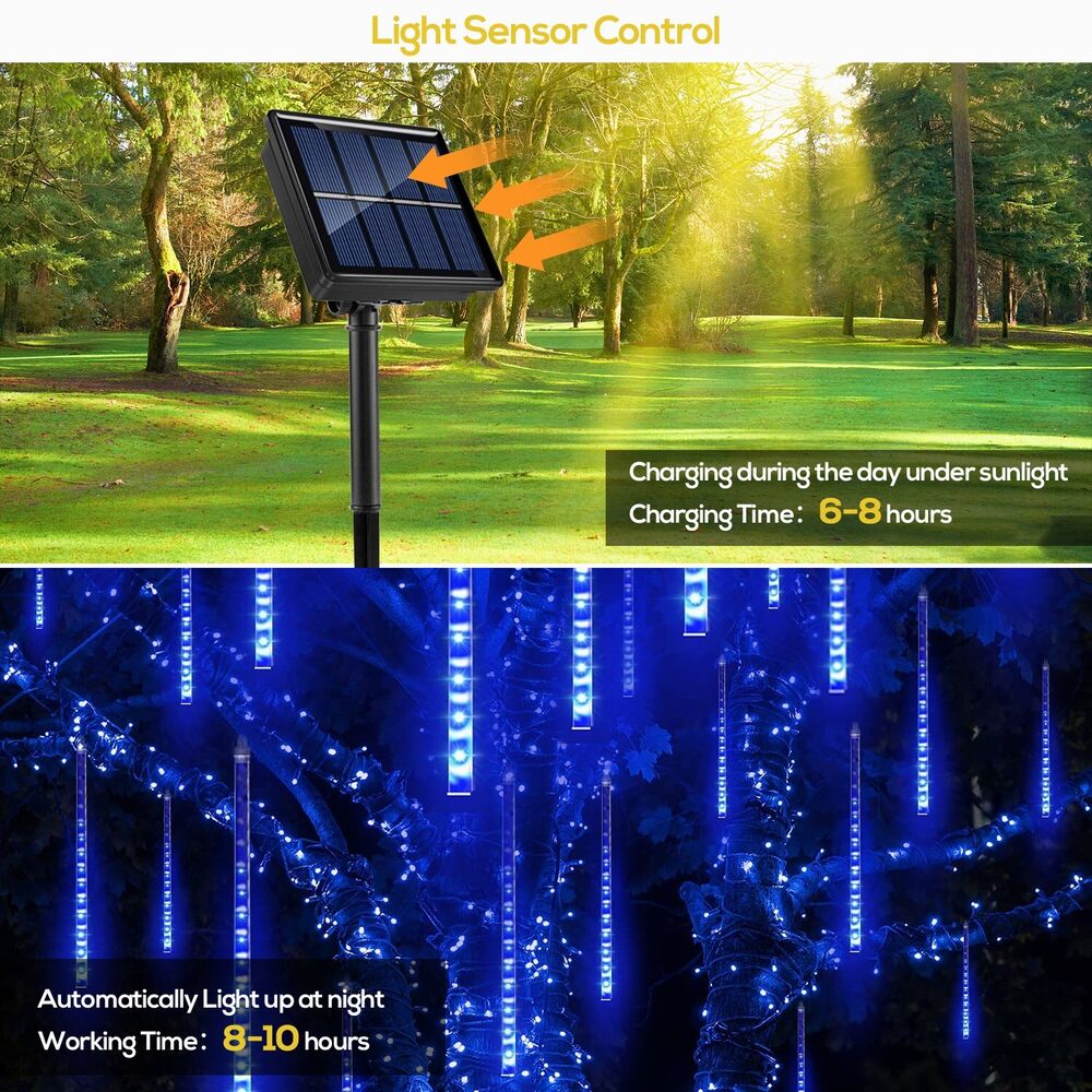 LED Solar Meteor Shower Lights