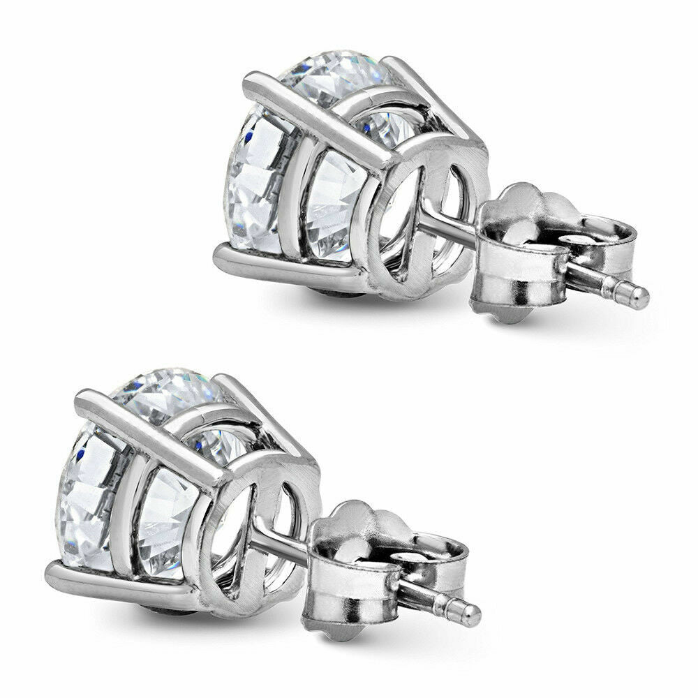 MENS 4 CARAT CZ Stud Earrings