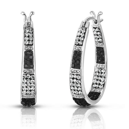 Women's 18Kt Crystal Hoop Earrings