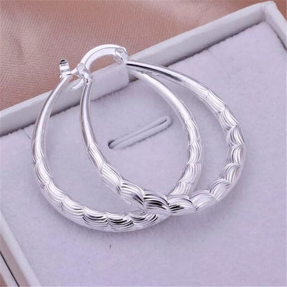 Women's Real 925 Sterling Hoop Earrings