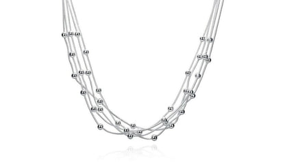 Women's Sterling Ball Bead Necklace Jewelry