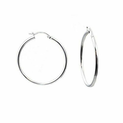 Womens 925 Sterling Silver Hoop Earrings