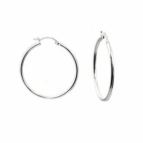 925 Sterling Silver Tube Hoop Earrings