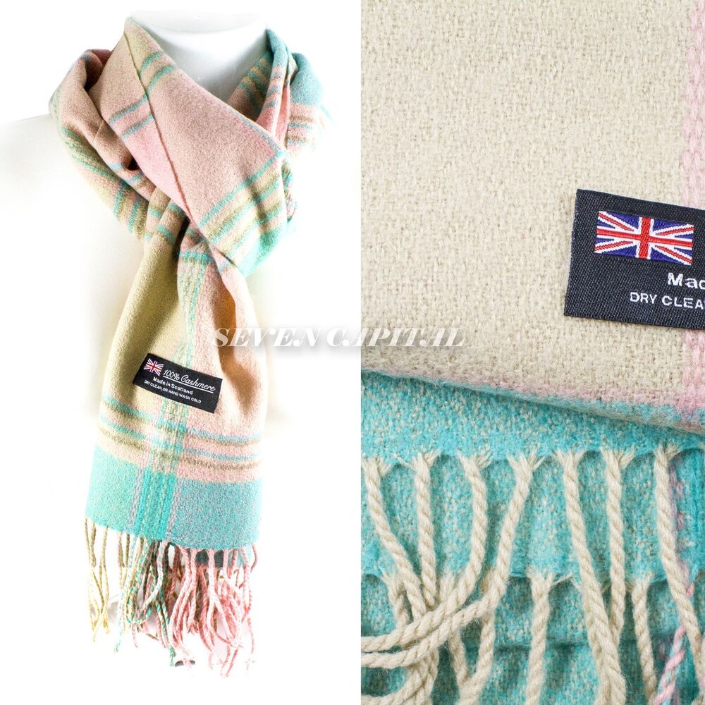 Cashmere Plaid Scarf High Quality Scotland Made