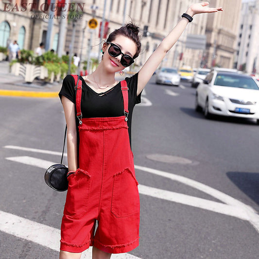 Summer Women Dungarees Denim Pocket Spaghetti Strap Overalls Paysuits