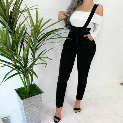 tWomen‘s Casual High Waist Jumpsuit