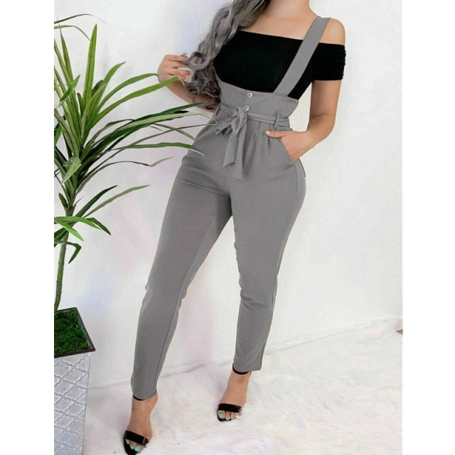 tWomen‘s Casual High Waist Jumpsuit