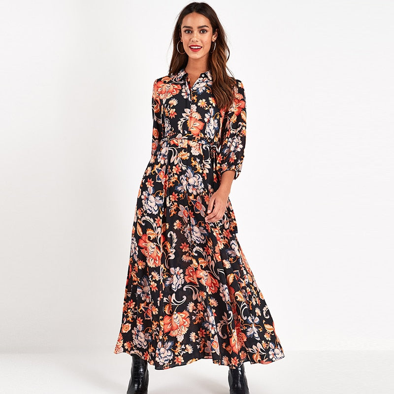 Floral Print Maxi Dress For Women