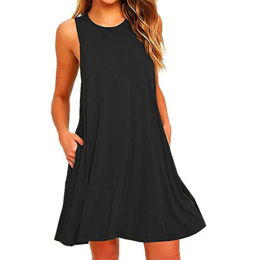 Summer Short Sleeve O-Neck Dress For Women