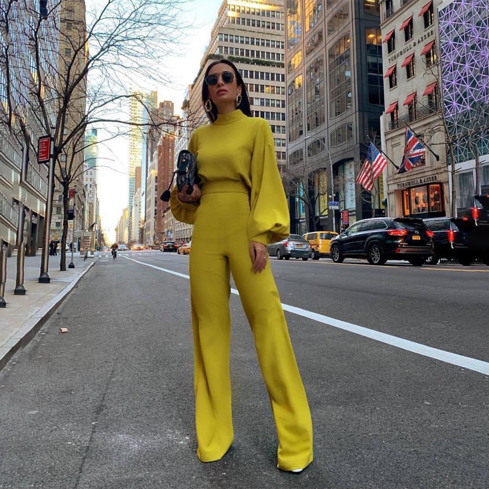 Women Long Sleeve Casual Wide Legs Jumpsuits