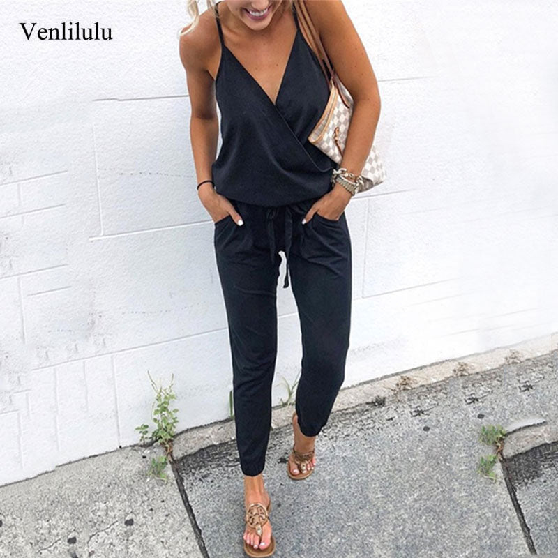 Elegant One Piece  Deep V Neck Rompers