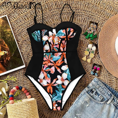 Monokini Print Swim Suit