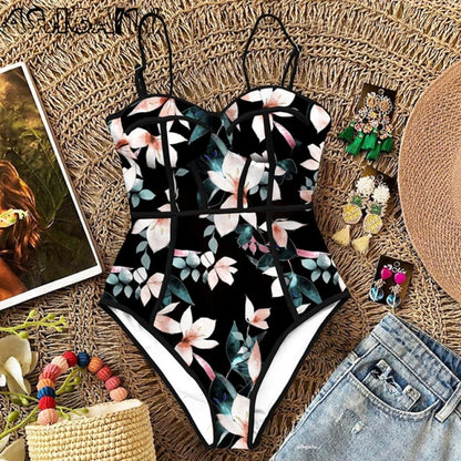 Monokini Print Swim Suit