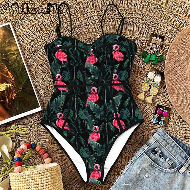 Monokini Print Swim Suit