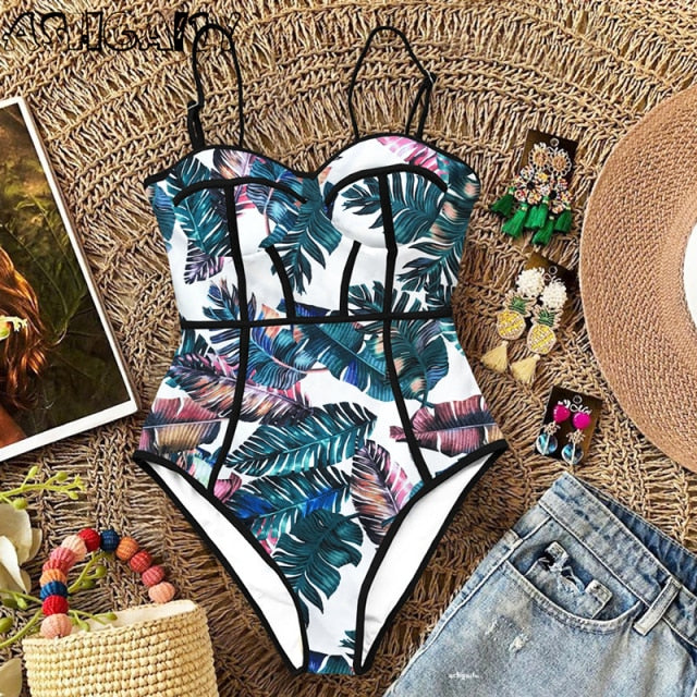 Monokini Print Swim Suit